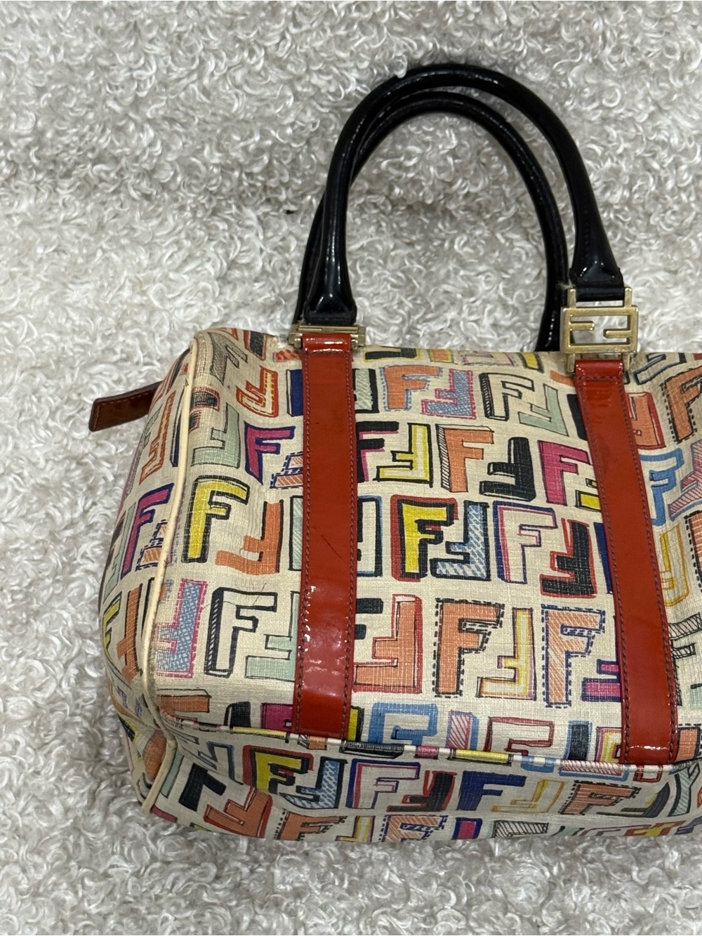 Fendi Forever Bauletto Multicolored Boston Bag - Picture 9 of 16